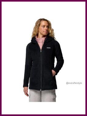 Women's Long Hoodie Fleece Jacket Zip-Up Recycled Polyester